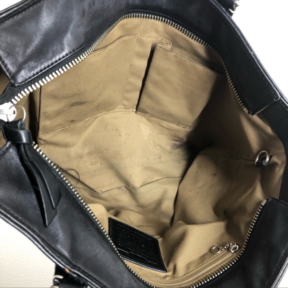 Coach Leather East West Gallery Tote Black  F13098 - Picture 6 of 13